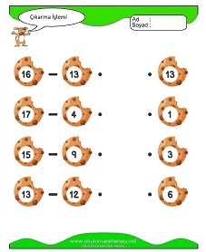 Çıkarma İşlemi Çalışma Sayfaları